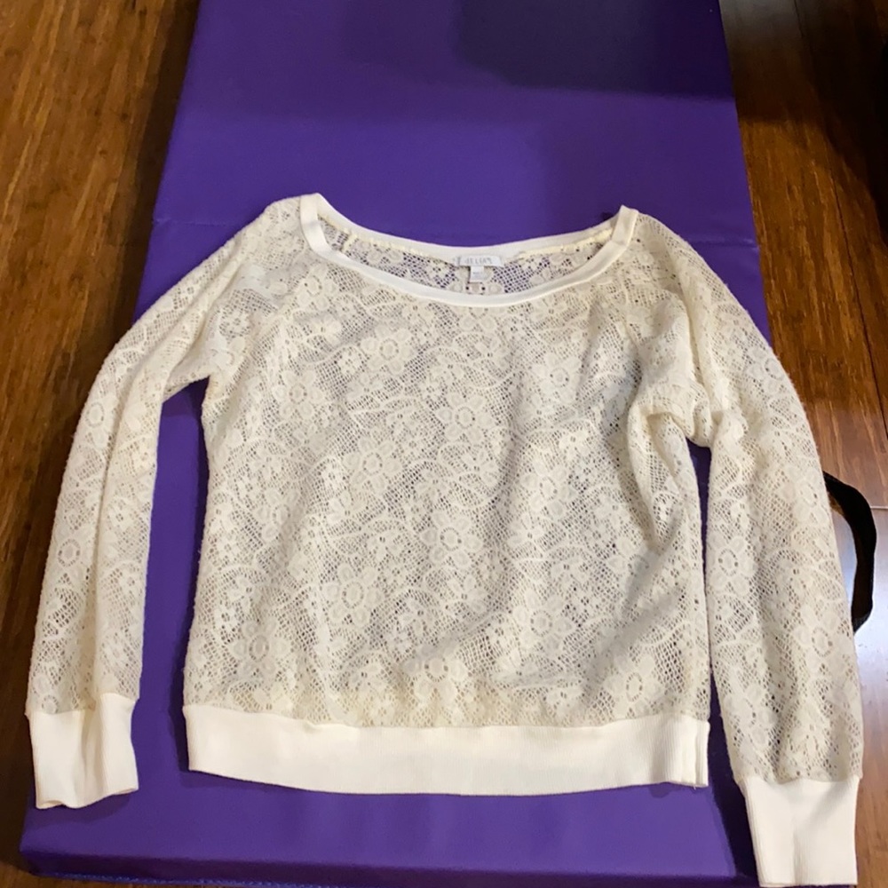 Knit Floral Sweater Shirt